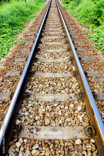  close-up railway tract in countryside