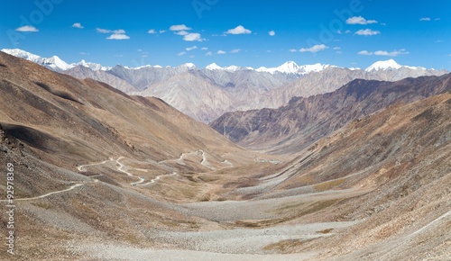 View from Khardung La pass to Karakoram range photo