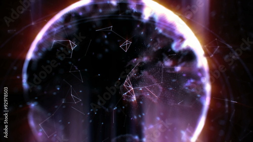 Wallpaper Mural Spinning globe. Planet Earth as a glow hologram with power arc lines. 3d computer generated motion background Torontodigital.ca