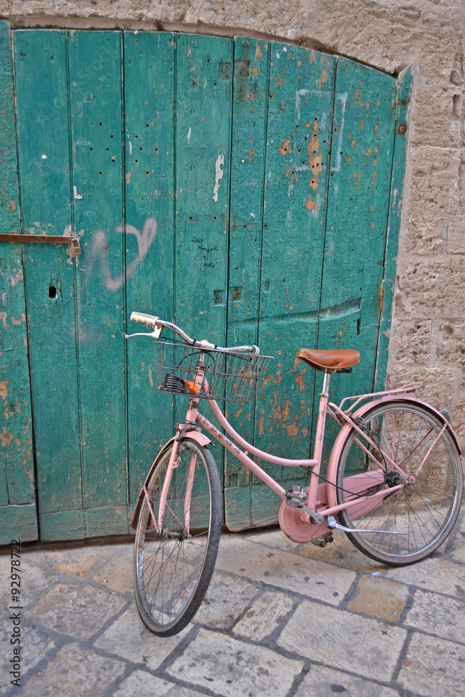 Pink Bike in Italy small town