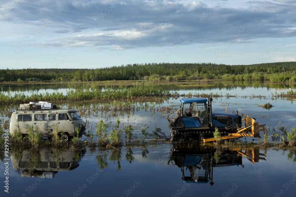 A difficult journey along the roads of Yakutia. A difficult journey along the roads of Yakutia.
