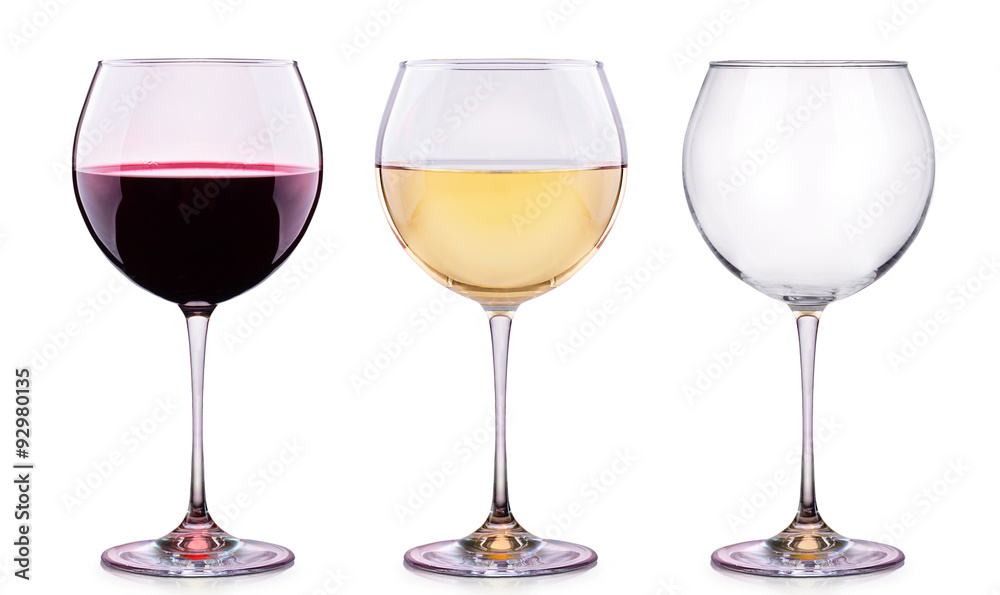 Set from glasses with wine isolated on a white Set from glasses with wine isolated on a white