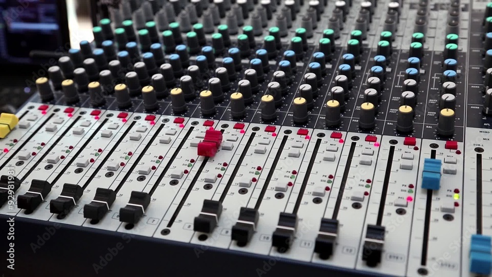 Man working with console for audio production Man working with console for audio production