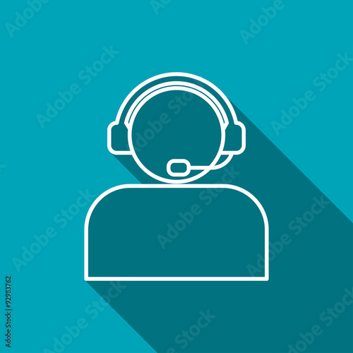 Customer support operator with headset icon