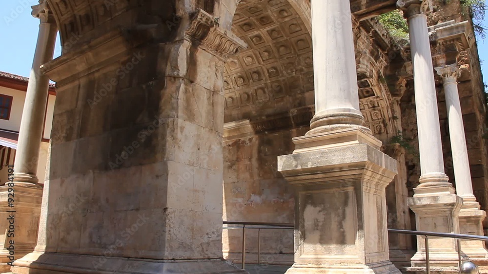 Ancient gate of Roman emperor Adrian at Antalya city center, Turkey Ancient gate of Roman emperor Adrian at Antalya city center, Turkey