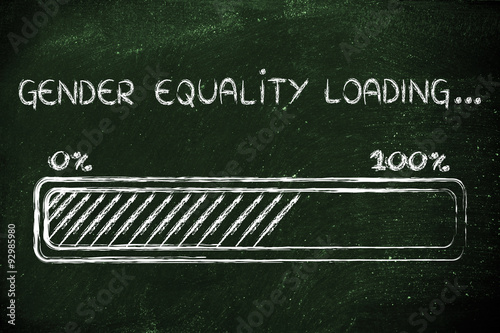gender equality loading, progess bar illustration photo
