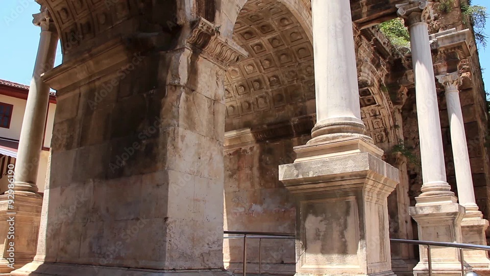 Ancient gate of Roman emperor Adrian at Antalya city center, Turkey Ancient gate of Roman emperor Adrian at Antalya city center, Turkey