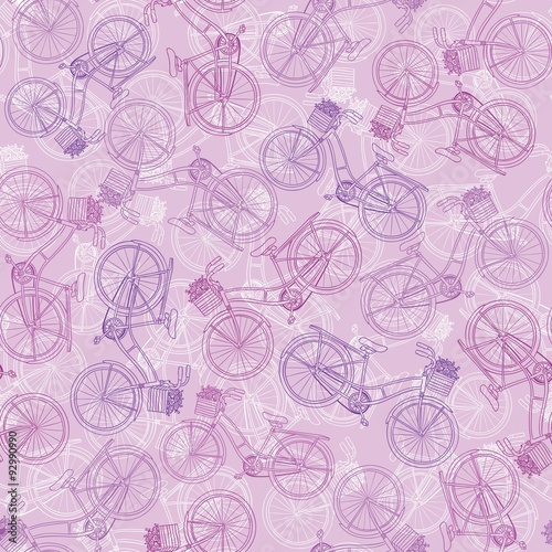 Old Bicycle Seamless Pattern
