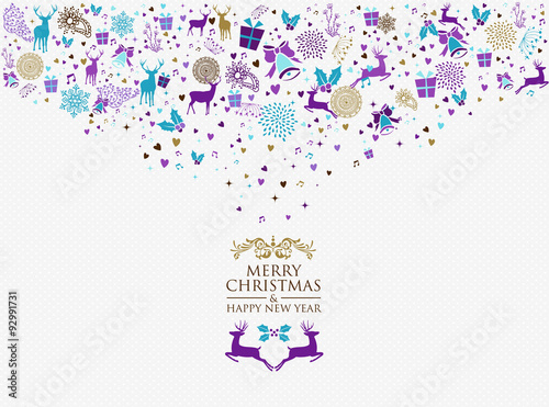 Merry christmas happy new year 2016 vintage retro