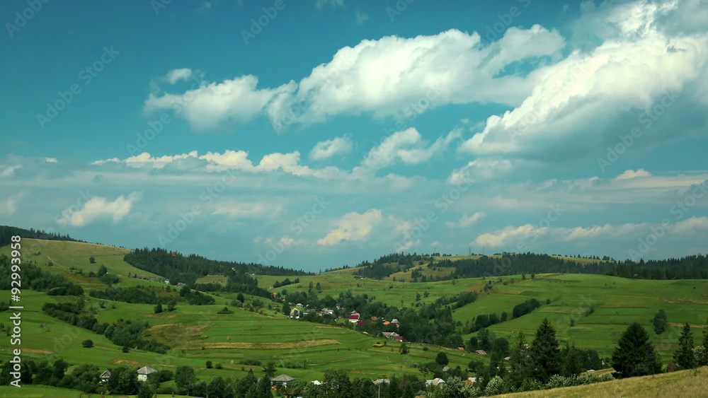 Time lapse of clouds and beautiful green fields Time lapse of clouds and beautiful green fields