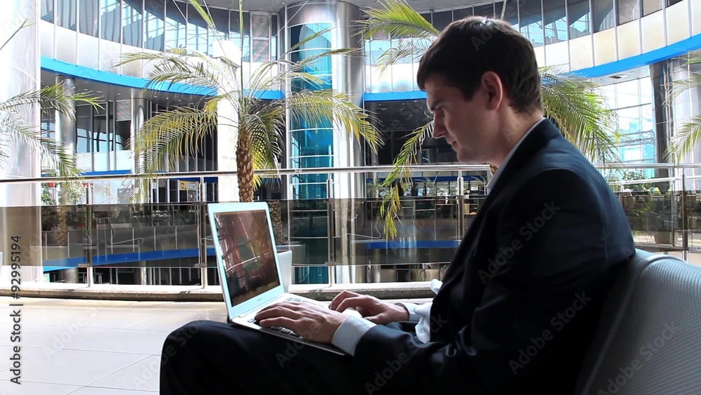 Businessman with personal computer Businessman with personal computer