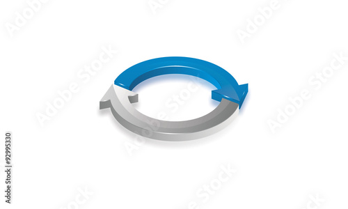 3D arrow or arrow sync vector logo design concept