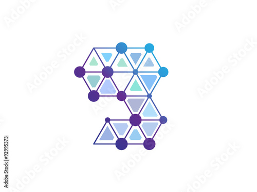 g Letter Blue Line Dot Network Logo