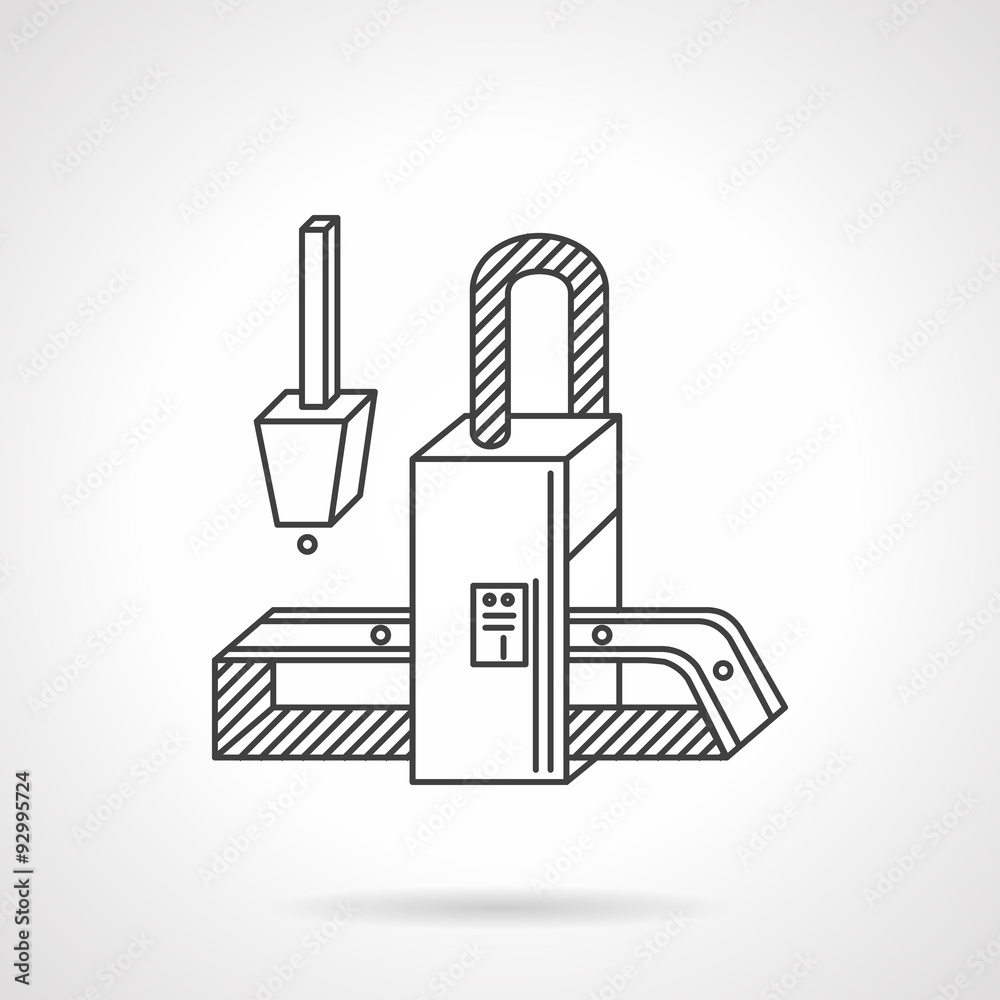 Obraz premium Conveyor element flat line vector icon