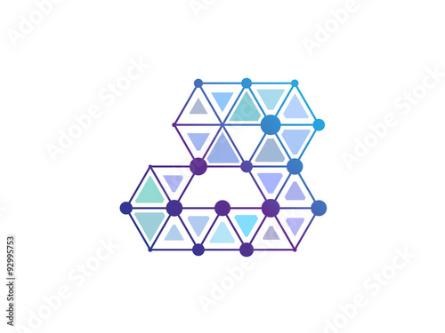8 Number Blue Line Dot Network Logo