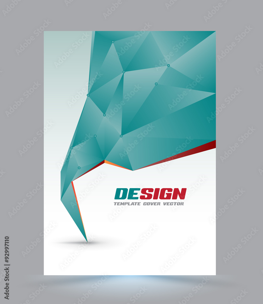 Cover page layout template. Polygon abstract speech style. Vector Inside Report Cover Page Template Word