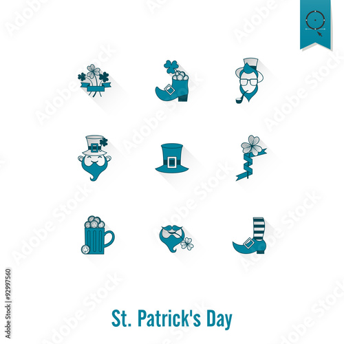 Saint Patricks Day Isolated Icon Set