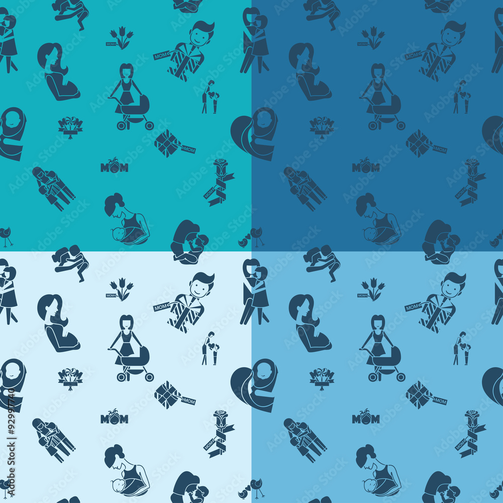 Obraz premium Mothers Day Seamless Pattern