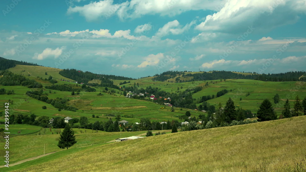 Time lapse of clouds and beautiful green fields Time lapse of clouds and beautiful green fields