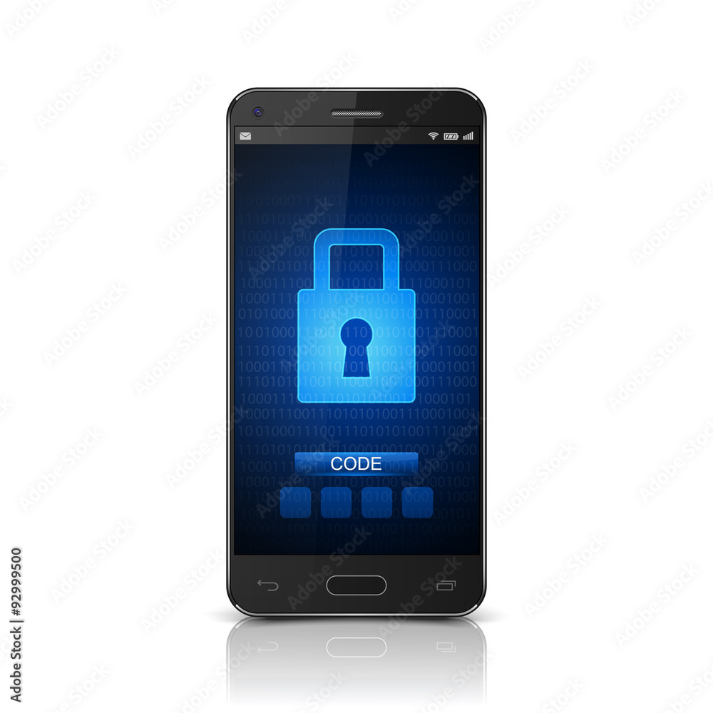 Smartphone with closed lock,vector Smartphone with closed lock,vector