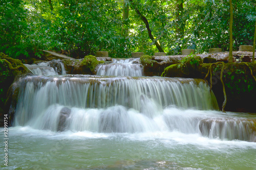 Fototapeta Naklejka Na Ścianę i Meble -  The small waterfall and rocks in Than Bok Khorani National Park,