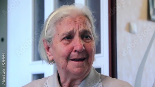 True sincere weeping of elderly woman