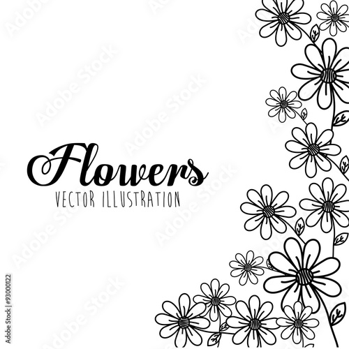 Black and white floral design