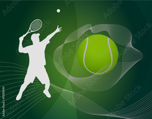 Tennis Player Silhouette Background