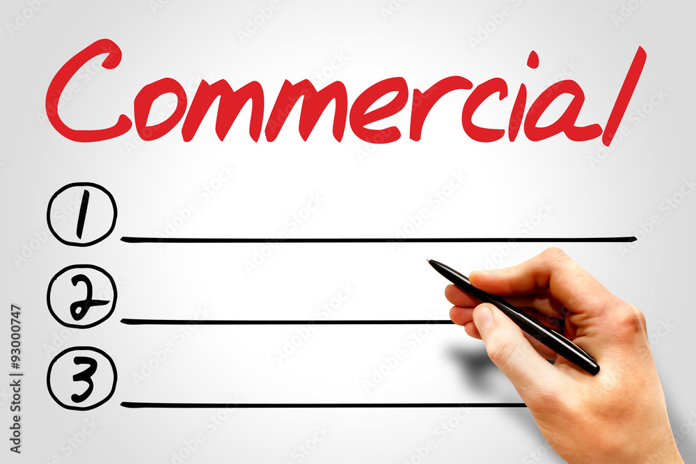 Commercial blank list, business concept Commercial blank list, business concept