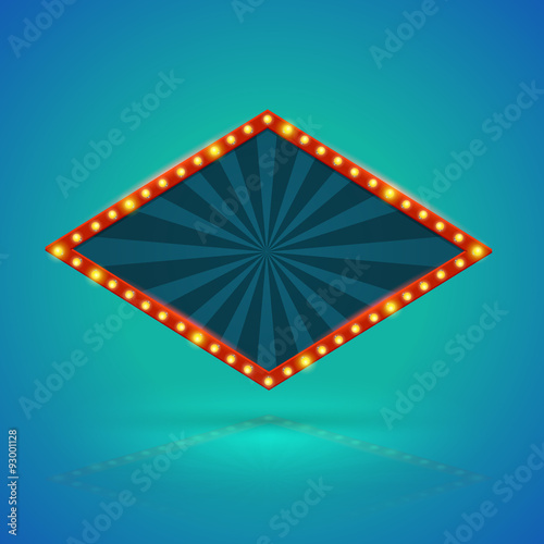 Rhombohedron retro banner. Vector illustration.