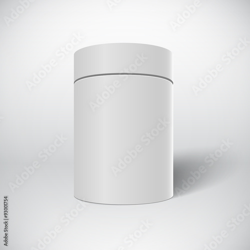 Realistic Vector White Tin Can Template Isolated on White Backgr