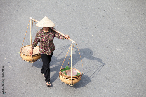Hanoi, Vietnam, September 30, 2015: Life in Vietnam- Hanoi,Vietnam Street vendors in Hanoi's Old Quarter( Pho Co Hanoi)