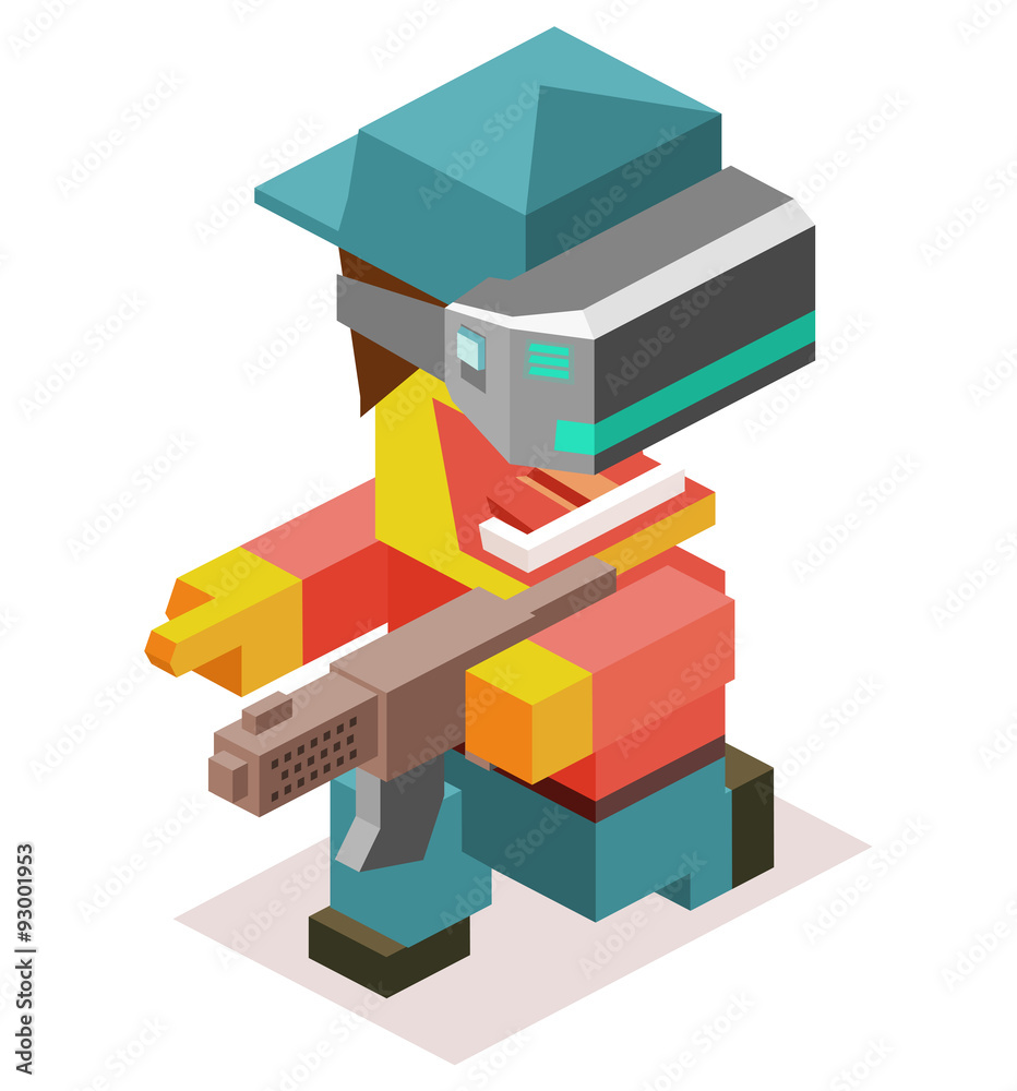 Fototapeta premium Virtual first person shooter