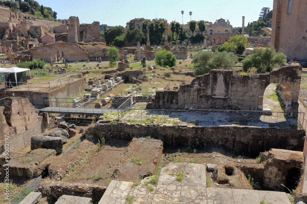 Ruins of Foro di Nerva in Rome, Italy