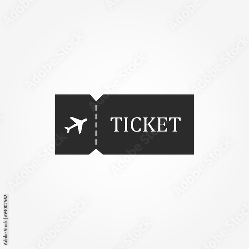 Blank ticket plane icon. Travel symbol.