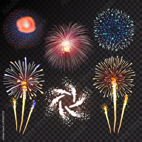 Fireworks festive  bursting sparkling vector
