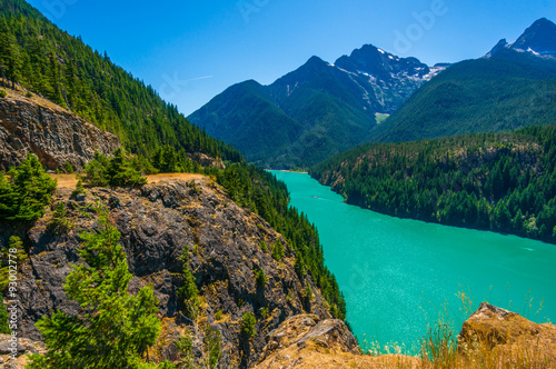 Fototapeta Naklejka Na Ścianę i Meble -  Amazing view of Diablo Lake at North Cascades national park, Washington