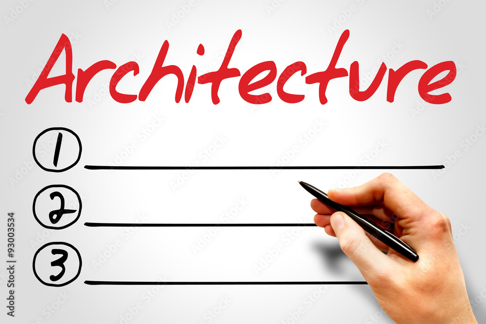 Architecture blank list, business concept Architecture blank list, business concept