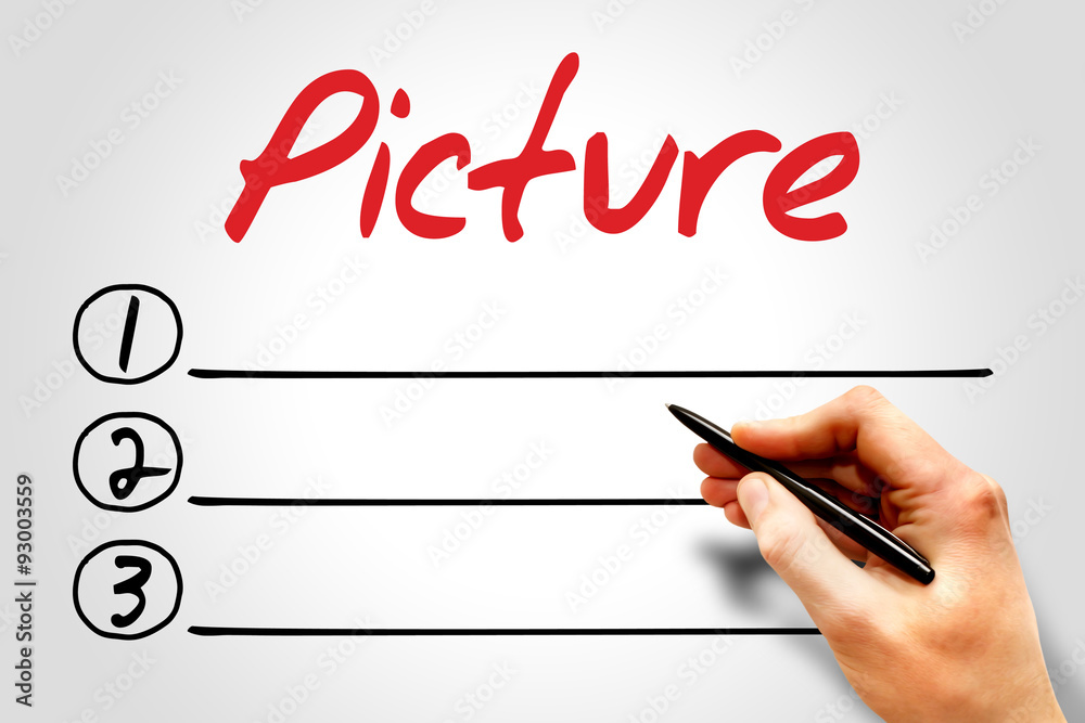 Picture blank list, business concept Picture blank list, business concept