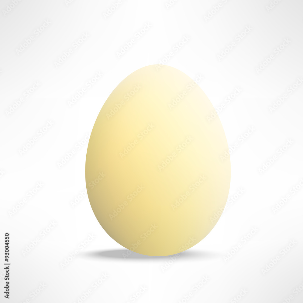 Vector realistic yellowish egg on white background Vector realistic yellowish egg on white background