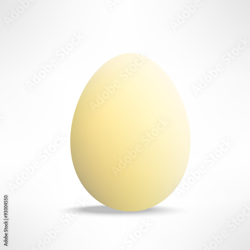 Vector realistic yellowish egg on white background