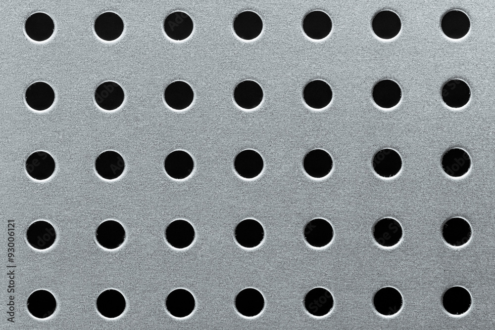 Galvanized perforated steel. Pegboard.
Galvanized perforated steel. Pegboard.