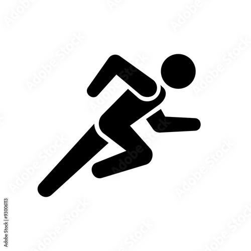 Running Man Icon on White Background. Vector