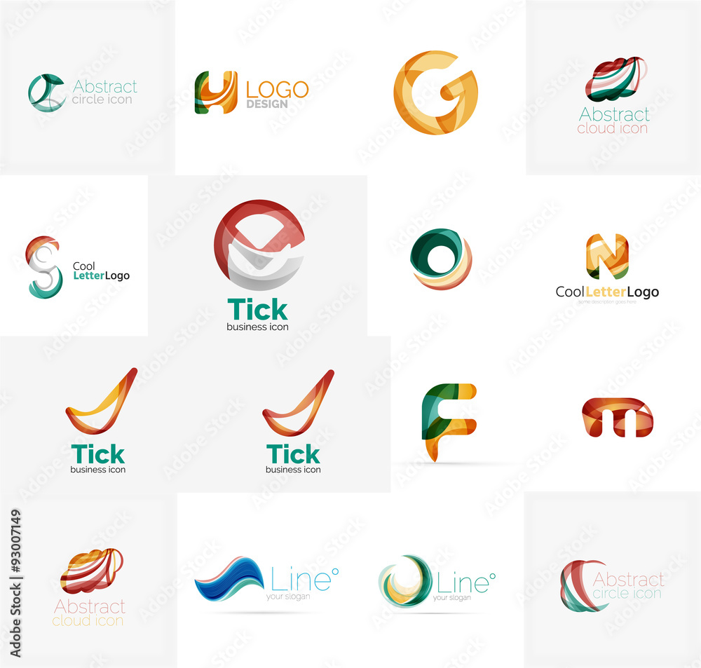 Set of universal company logo ideas, business icon collection Set of universal company logo ideas, business icon collection