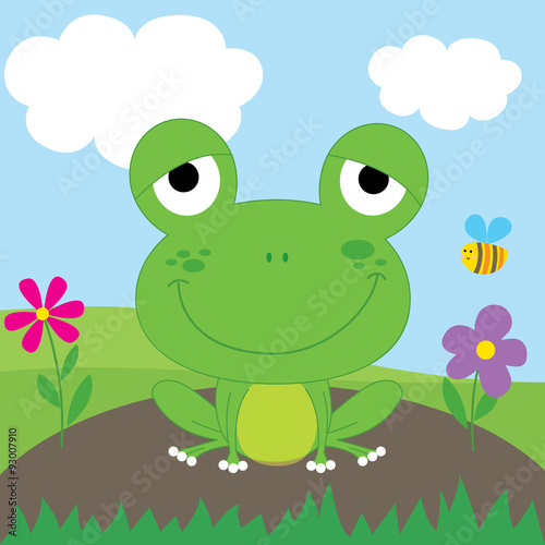 Cute Frog Cartoon design vector illustration.Can be used for Greeting card  invitation EPS 10 and hi-res jpg included 