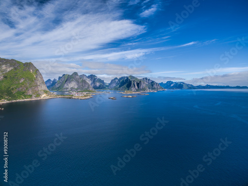 Scenic panorama of Lofoten islands