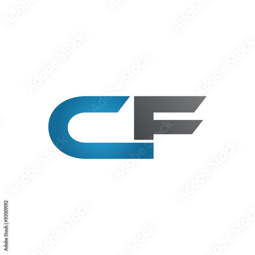 CF company linked letter logo blue