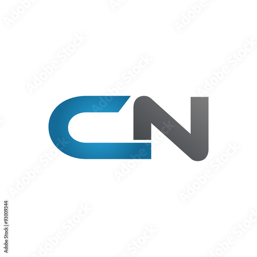 CN company linked letter logo blue