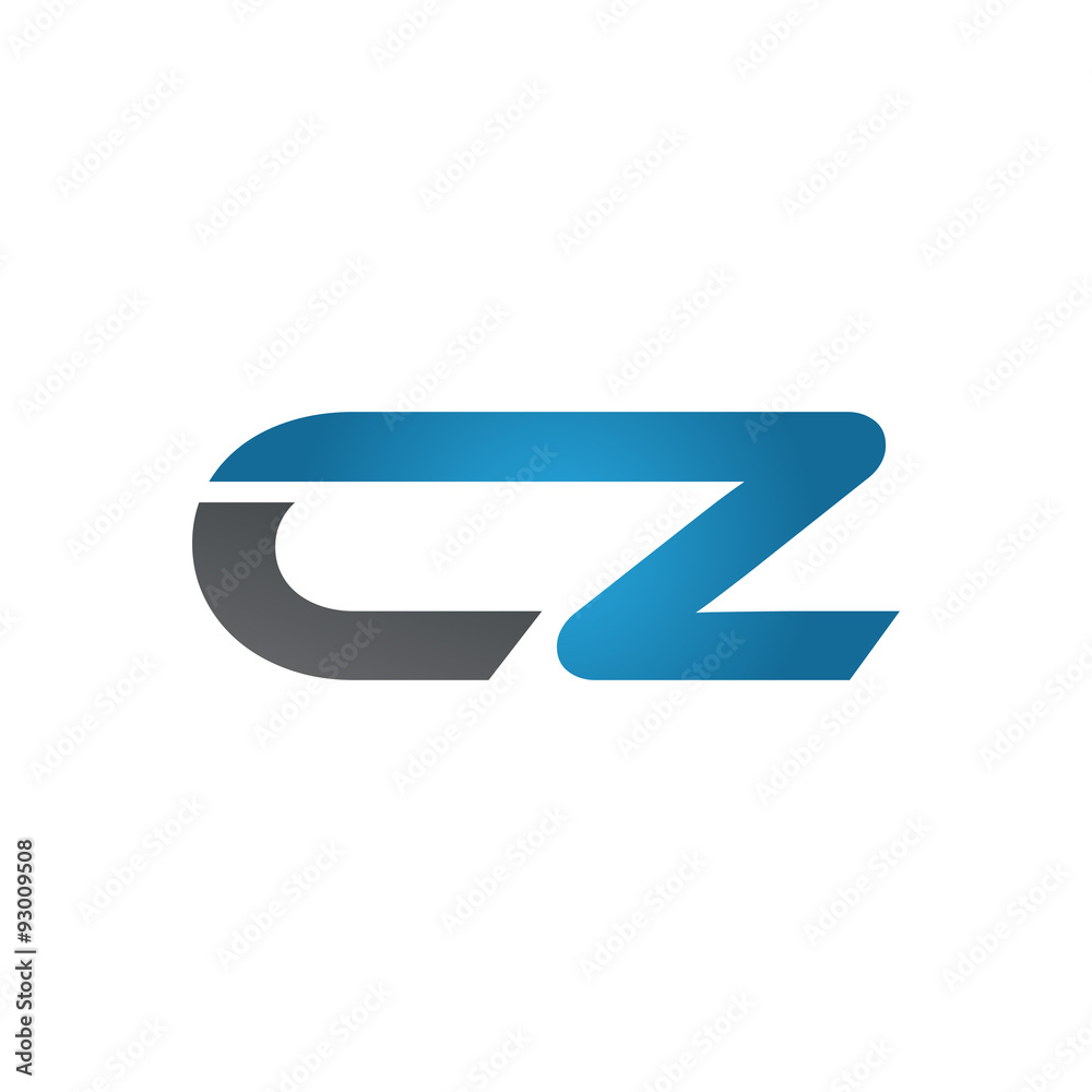 CZ company linked letter logo blue CZ company linked letter logo blue