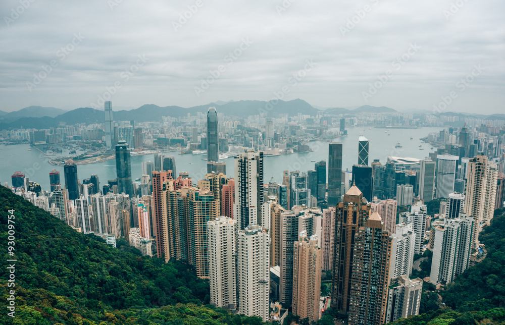Obraz premium Hongkong Cityscape View from the Jardine's Lookout, Hong Kong, China
